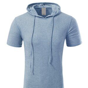 FXN Men's Short Sleeve Tee w/ Hoodie Blue